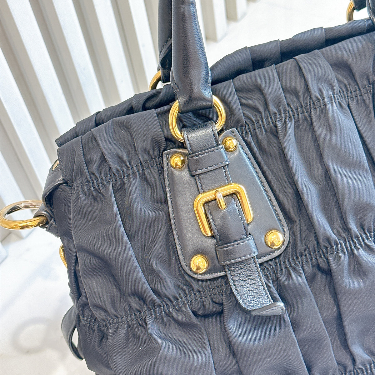Prada Gaufre Tote Bag in Black Nylon