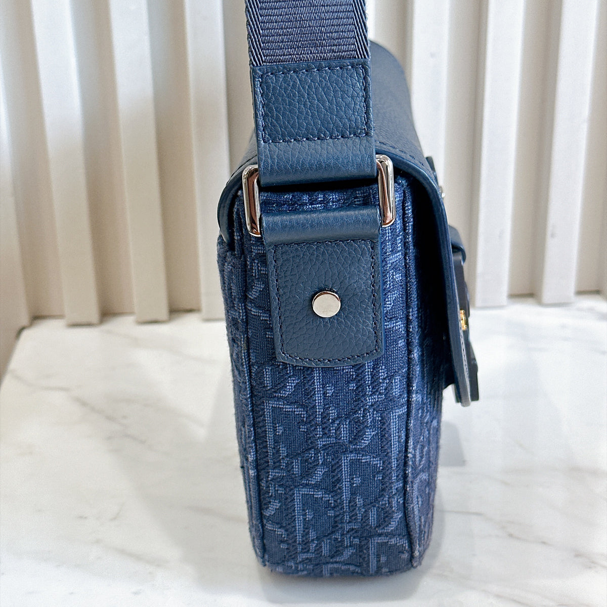 Dior Small Saddle Messenger in Blue Oblique