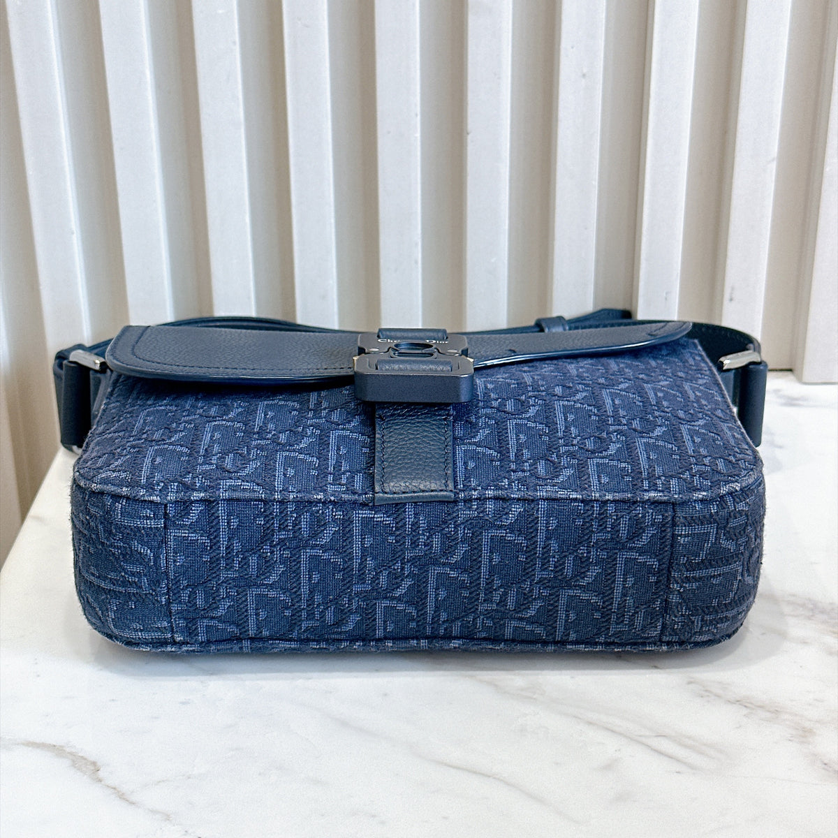 Dior Small Saddle Messenger in Blue Oblique