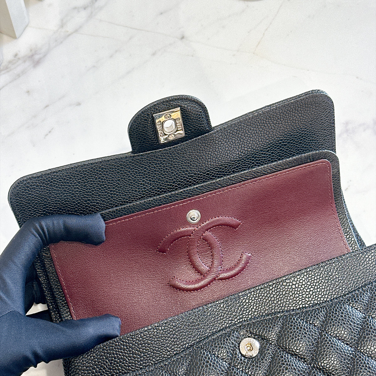 Chanel Classic Flap Small in Black Caviar SHW