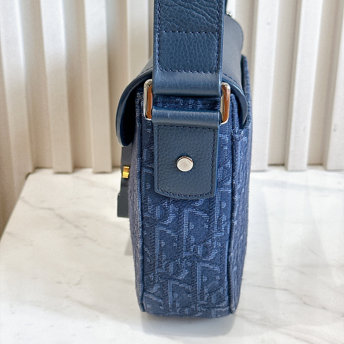 Dior Small Saddle Messenger in Blue Oblique