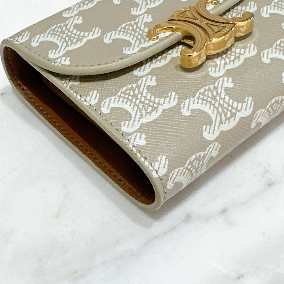Celine Small Flap Wallet in Grege