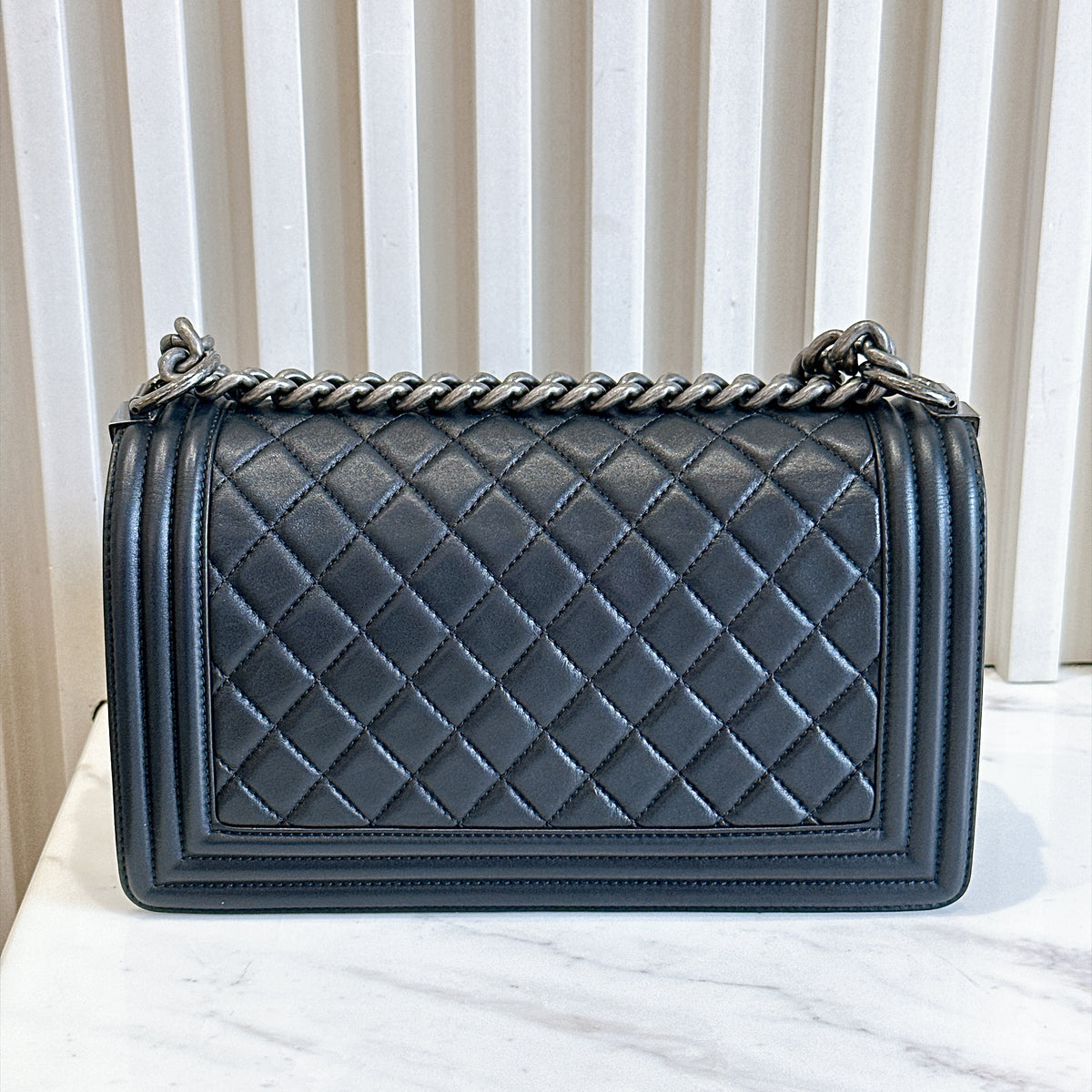 Chanel Boy Old Medium in Black Lambskin