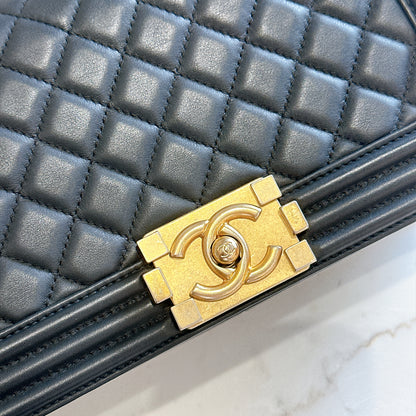 Chanel Boy Old Medium in Black Lambskin