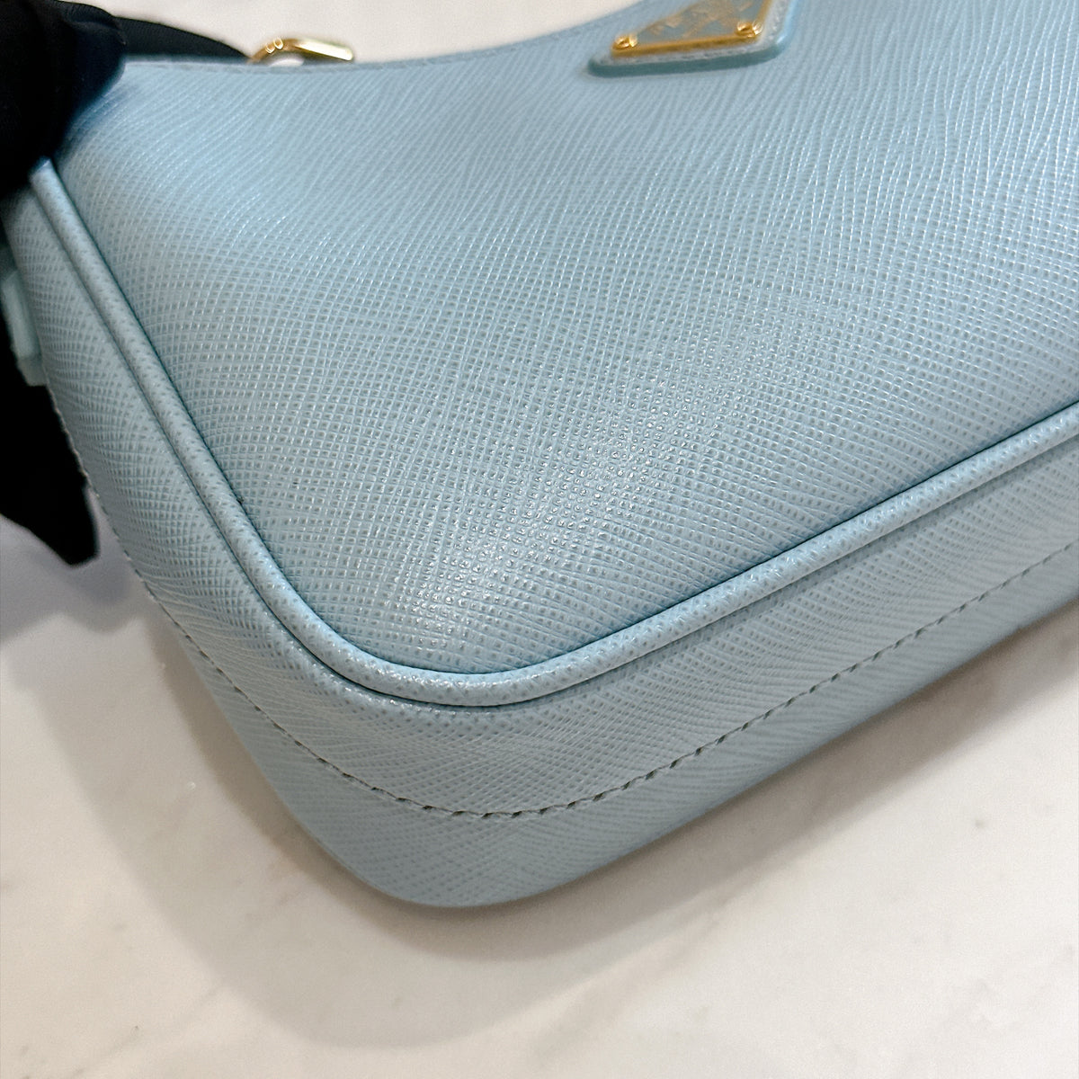 Prada 3 in 1 Hobo Bag in Blue Saffiano