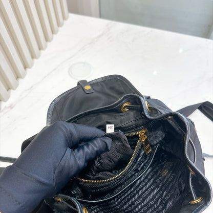 Prada Black Nylon and Leather Backpack