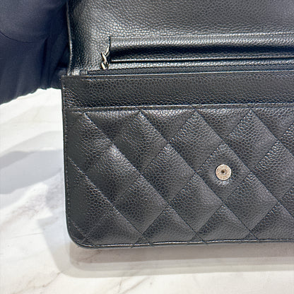 Chanel Wallet On Chain in Black Caviar SHW