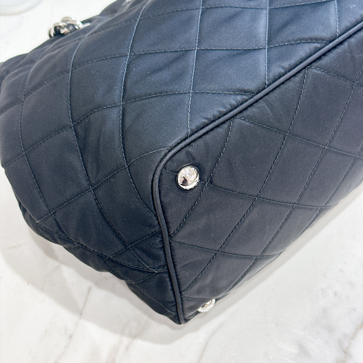 Prada Quilted Tessuto Nylon Chain Shoulder Tote