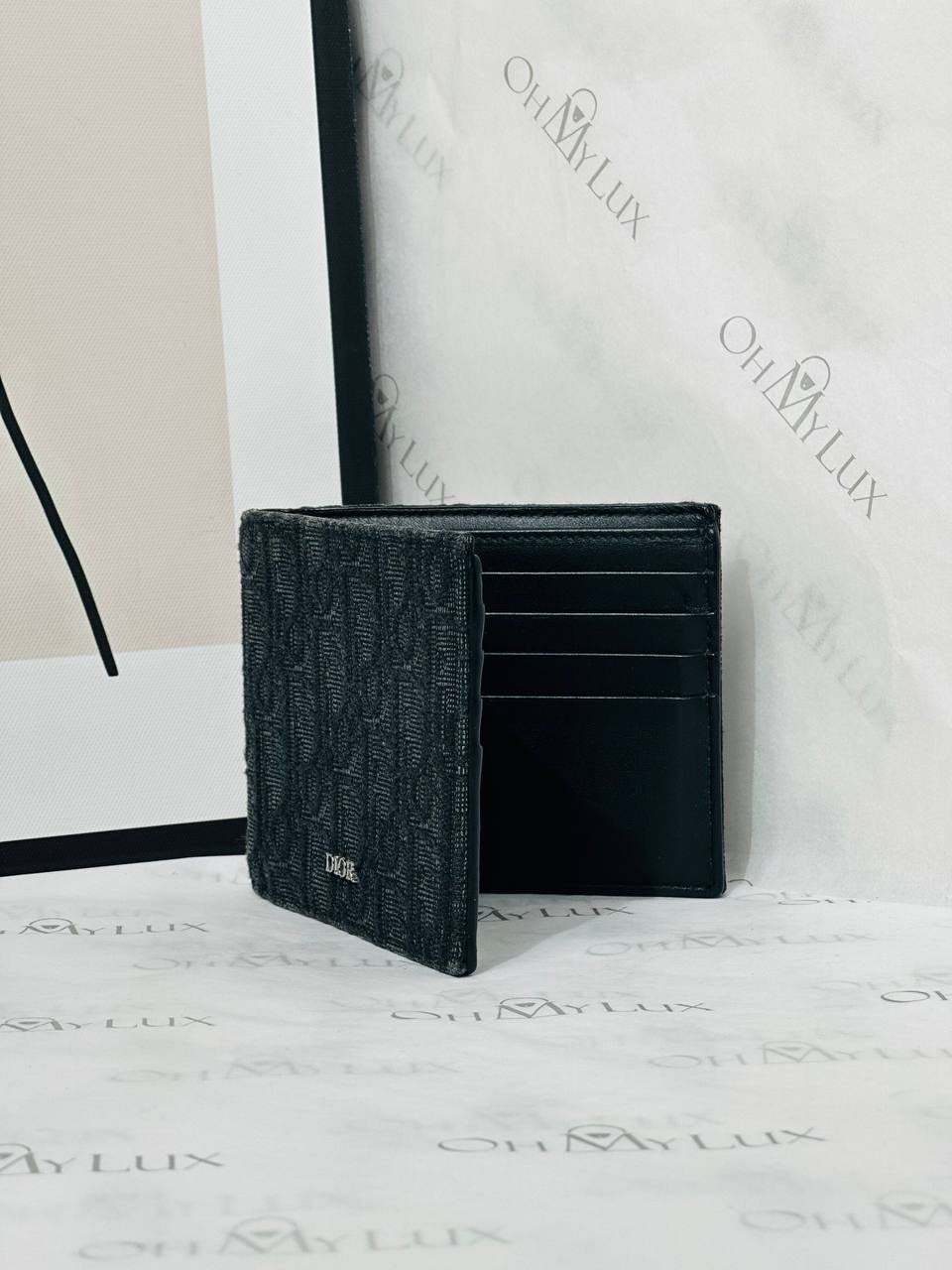 Dior Black Oblique Jacquard Wallet