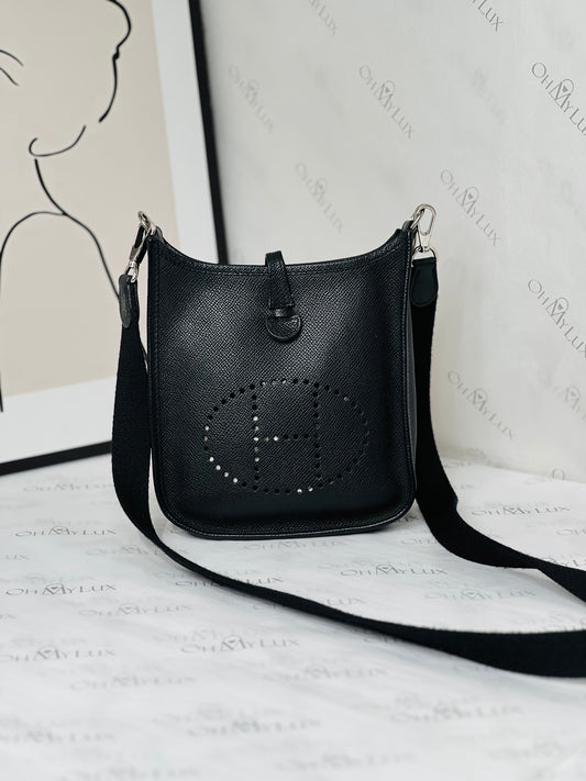 Hermes Mini Evelyne Epsom Noir PHW
