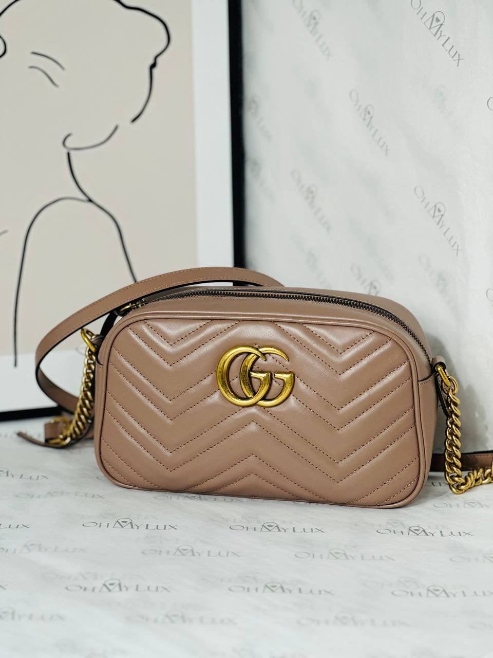 Gucci Mamont Small Camera Bag Dusty Pink