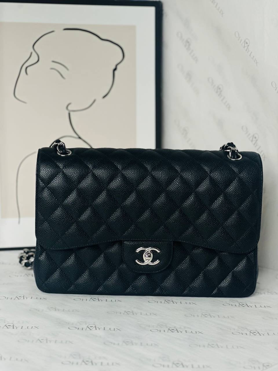 Chanel Classic Jumbo Caviar in Black SHW