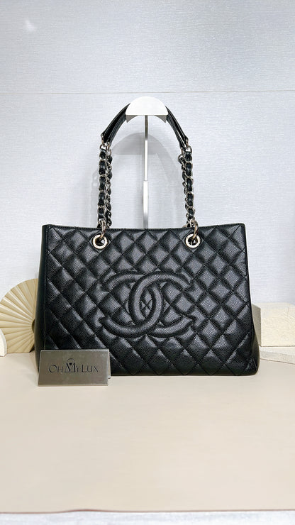 Chanel GST Caviar Black in SHW