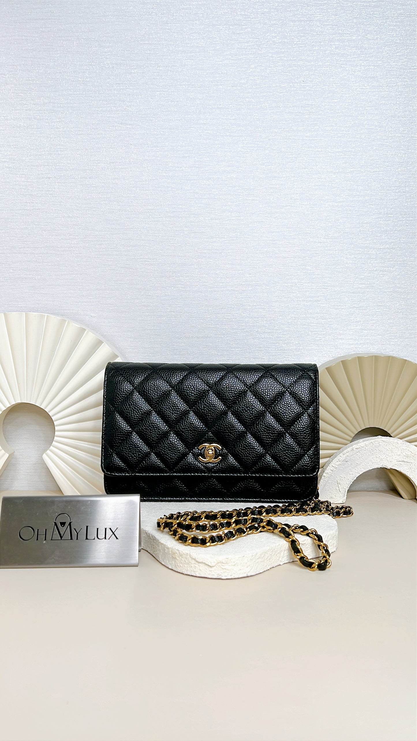 Chanel Caviar CC Turnlock WOC in Black GHW