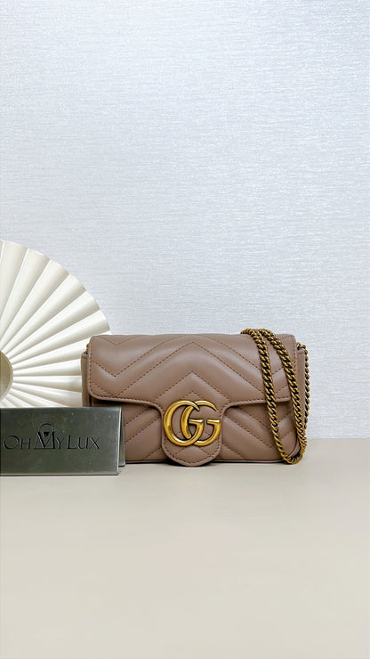 Gucci Marmont Supermini in Dusty Pink