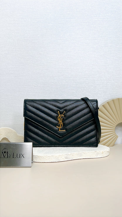 YSL Small WOC in Black SHW