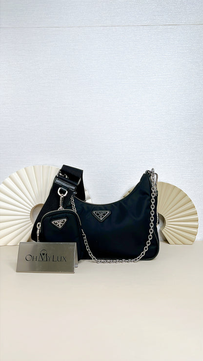 Prada Hobo 3 in 1 Black