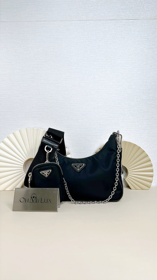 Prada Hobo 3 in 1 Black