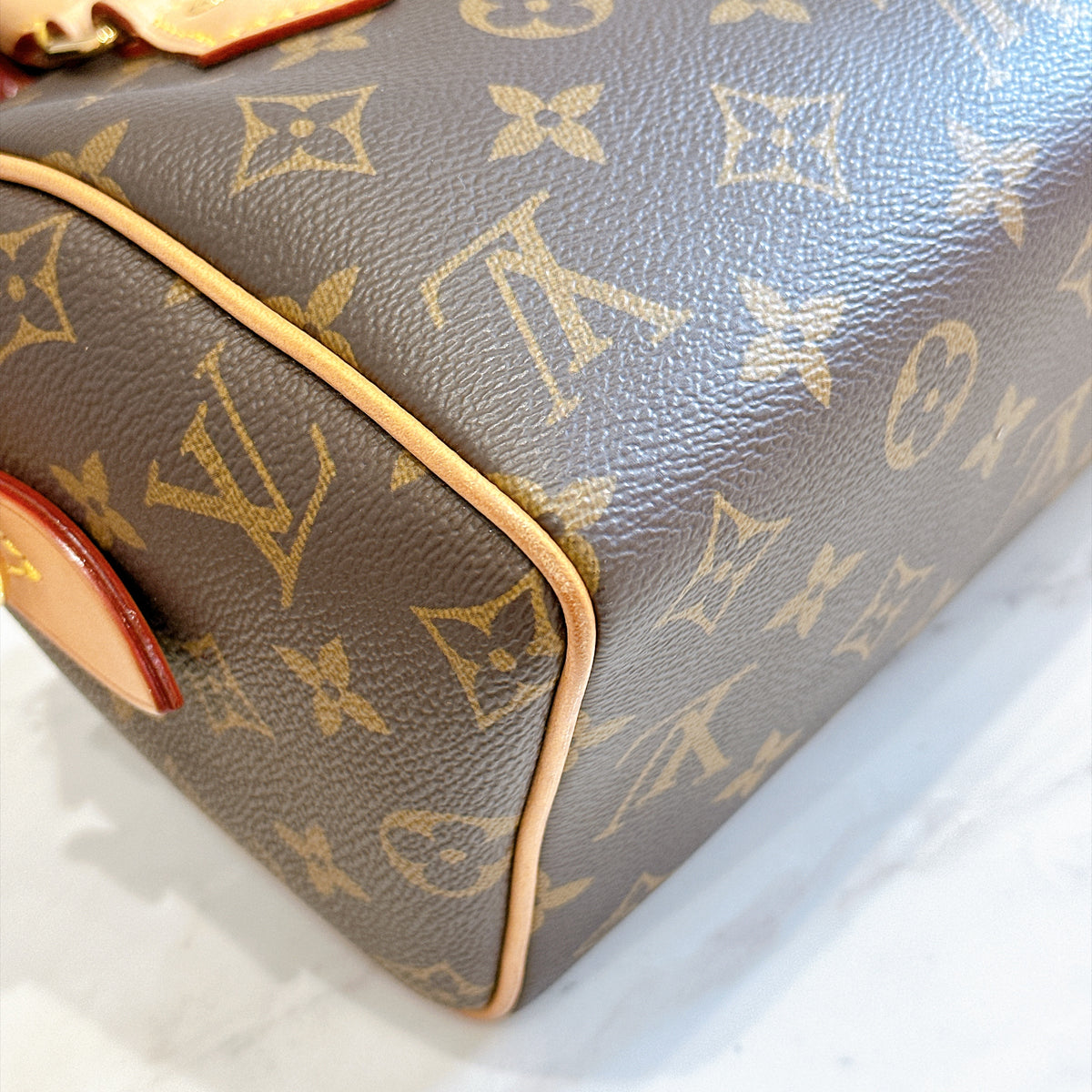 LV Monogram Speedy 20 in Beige Strap