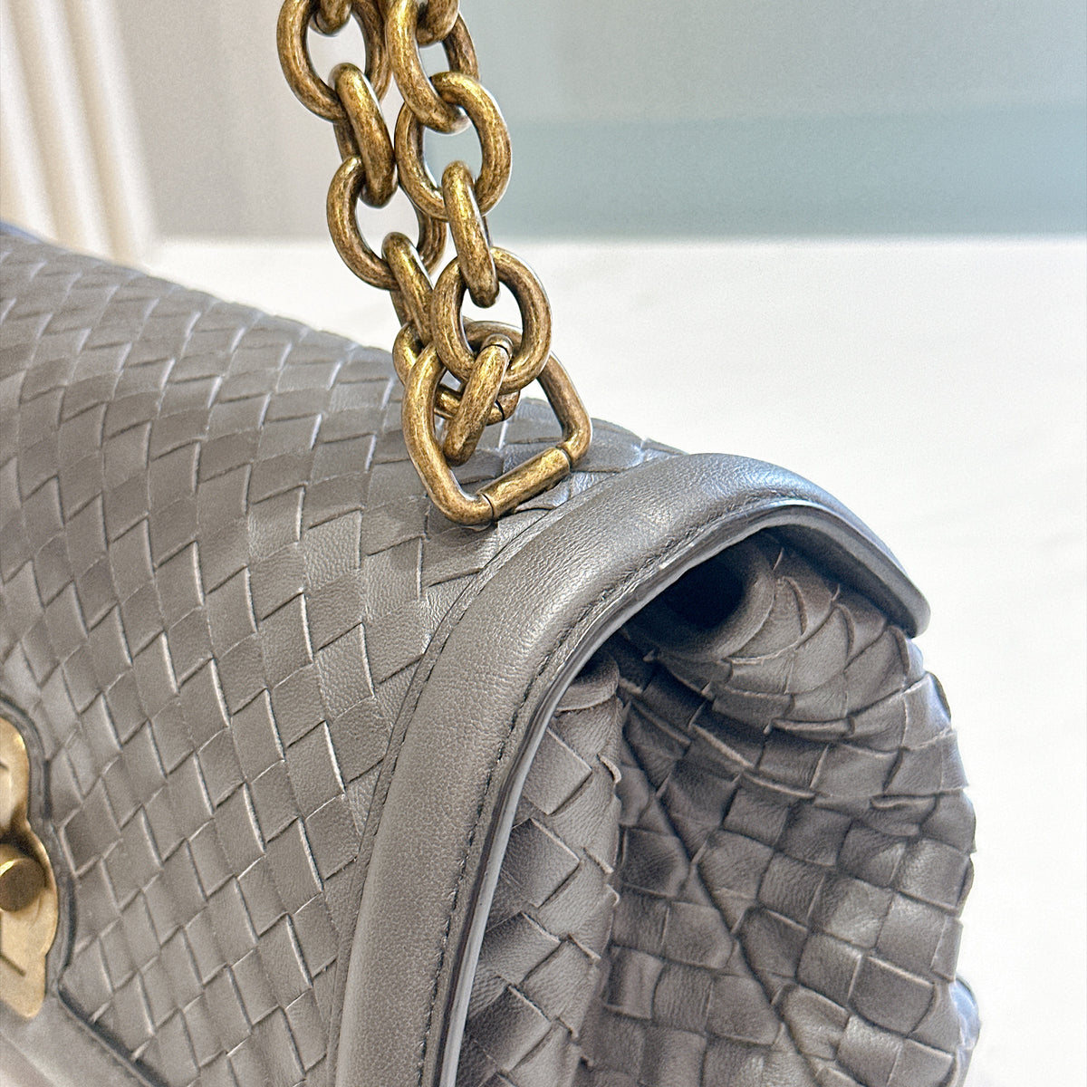 Bottega Veneta Intrecciato Olimpia Knot Shoulder Bag