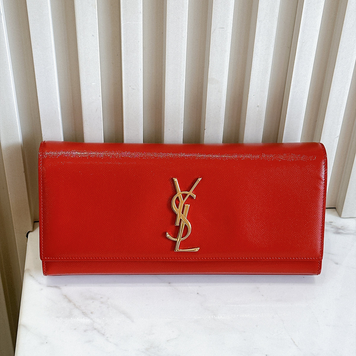 YSL Red Monogram Classic Cassandre Clutch