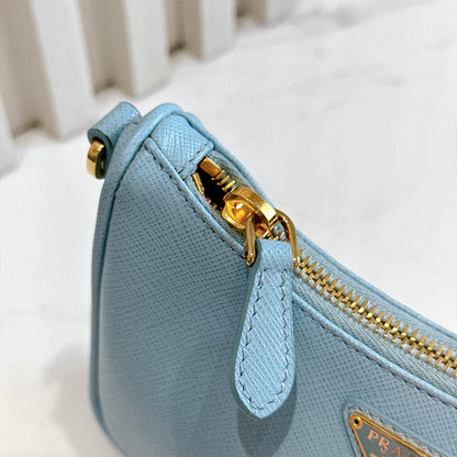 Prada 3 in 1 Hobo Bag in Blue Saffiano