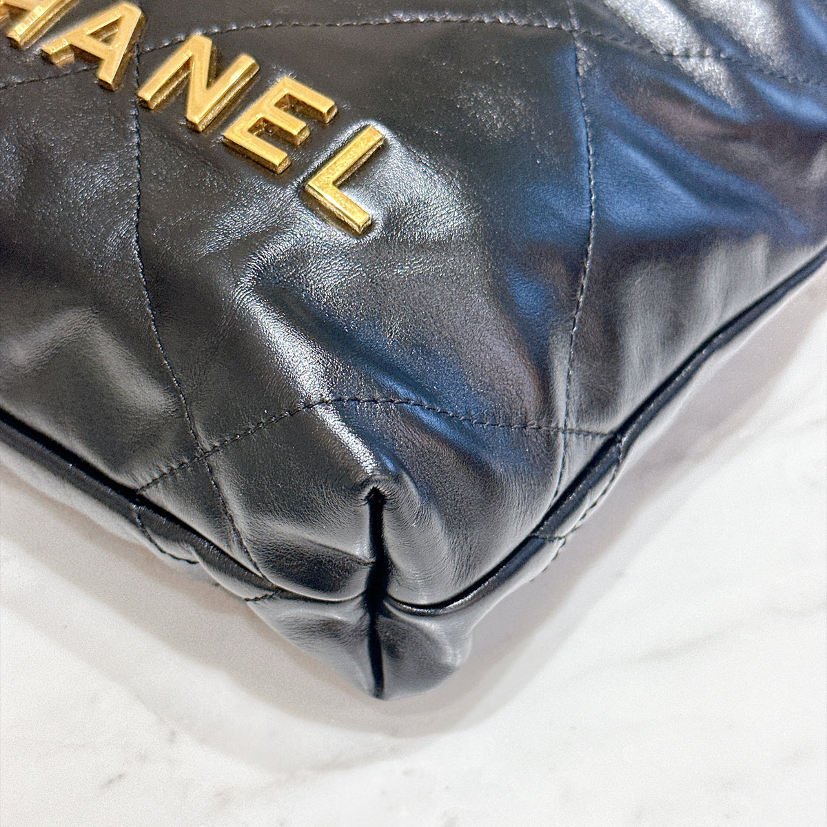 Chanel 22 Mini with Pearl Chain Black GHW