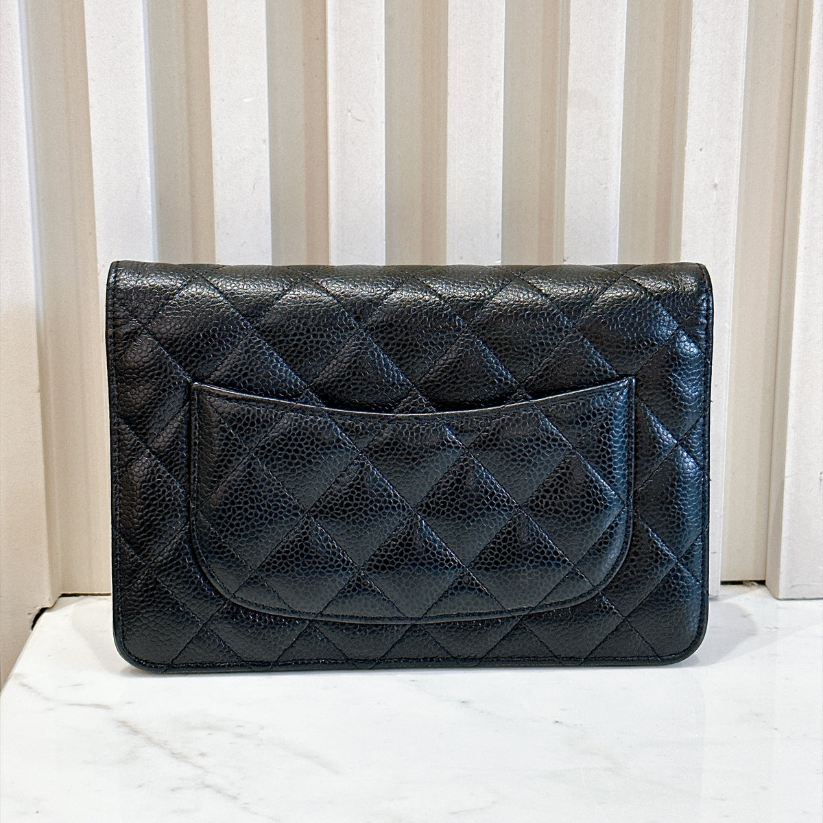 Chanel Wallet On Chain in Black Caviar SHW