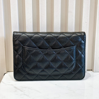 Chanel Wallet On Chain in Black Caviar SHW