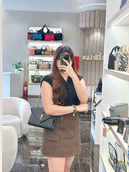 YSL Envelope Medium In Black GHW