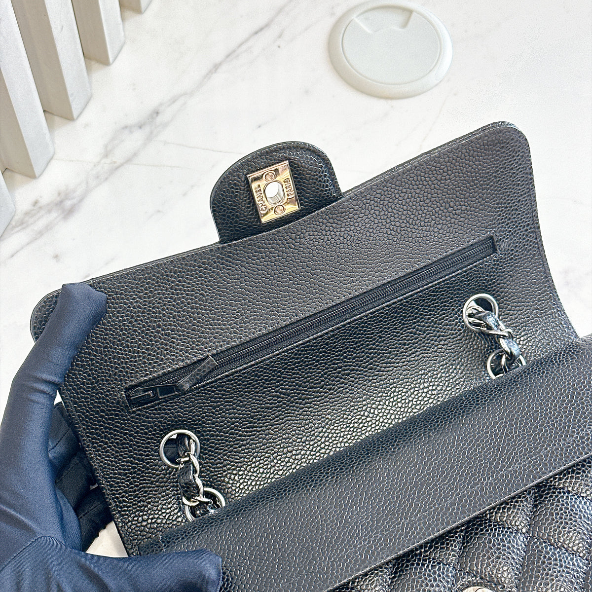 Chanel Classic Flap Small in Black Caviar SHW