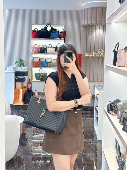 YSL Cassandre Tote in Black GHW