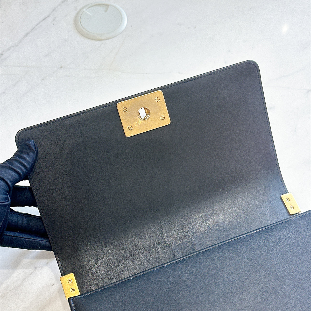 Chanel Boy Old Medium in Black Lambskin