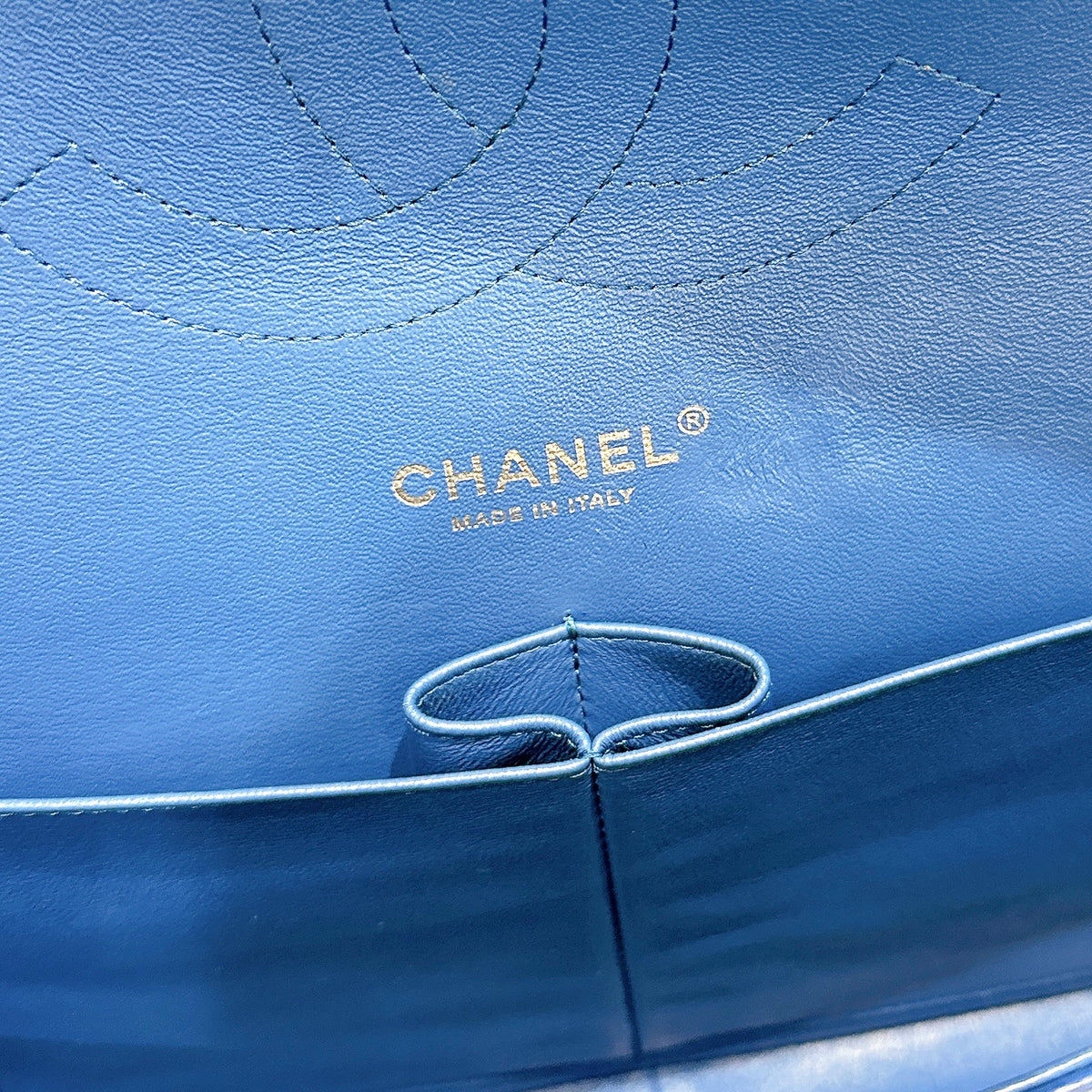 Chanel Jumbo In Blue Chevron Caviar SHW