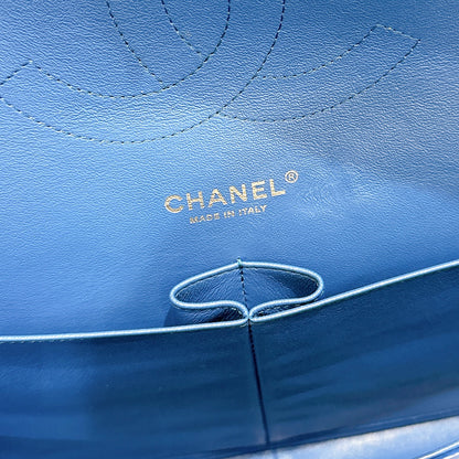 Chanel Jumbo In Blue Chevron Caviar SHW