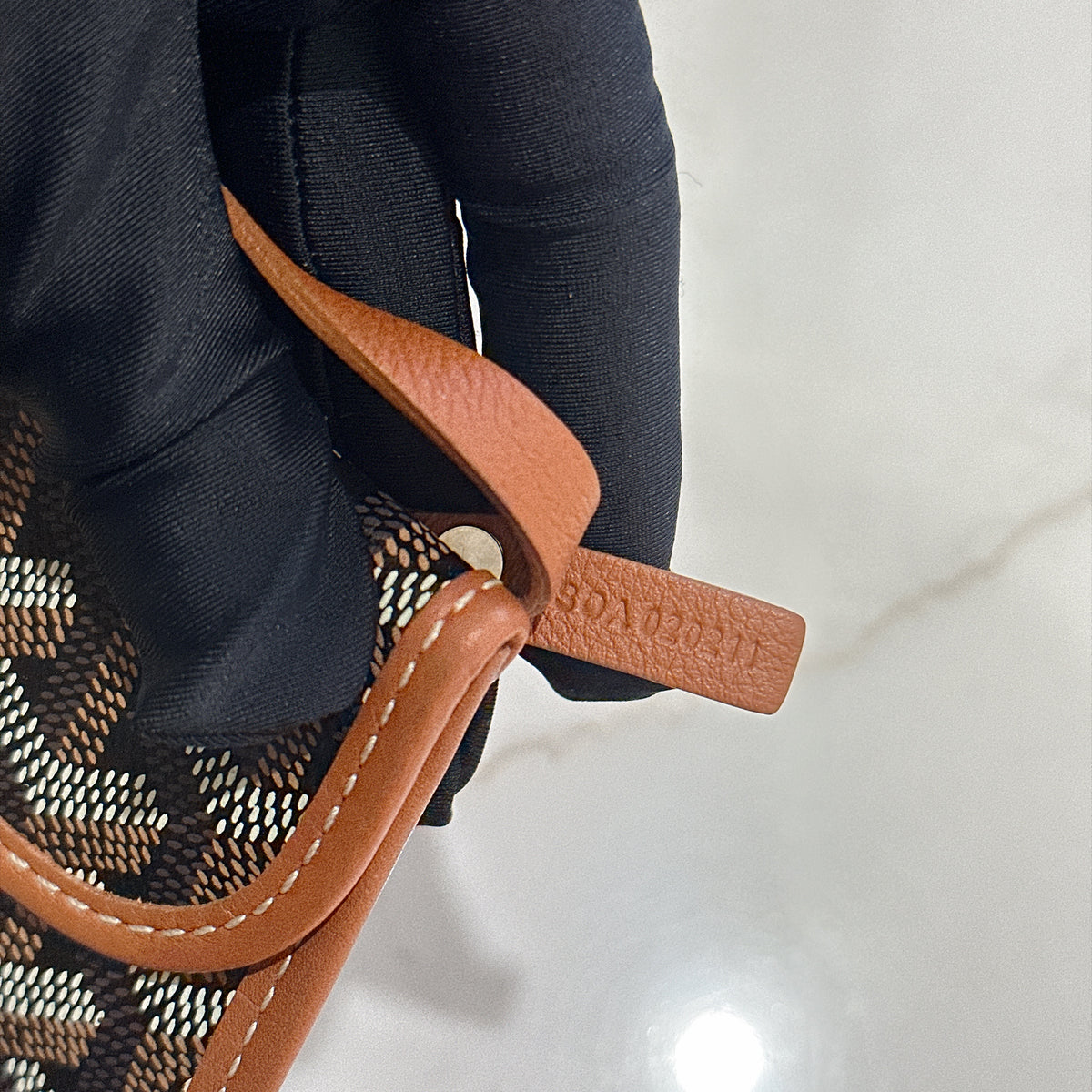 Goyard Mini Anjou in Black and Tan