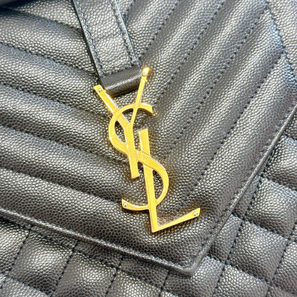 YSL Envelope Medium In Black GHW