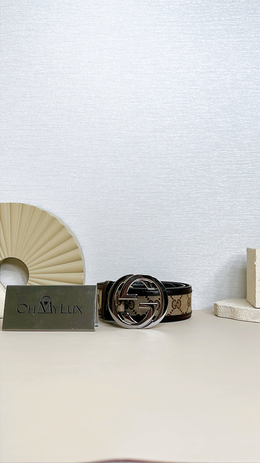 Gucci Brown Monogram Canvas Belt
