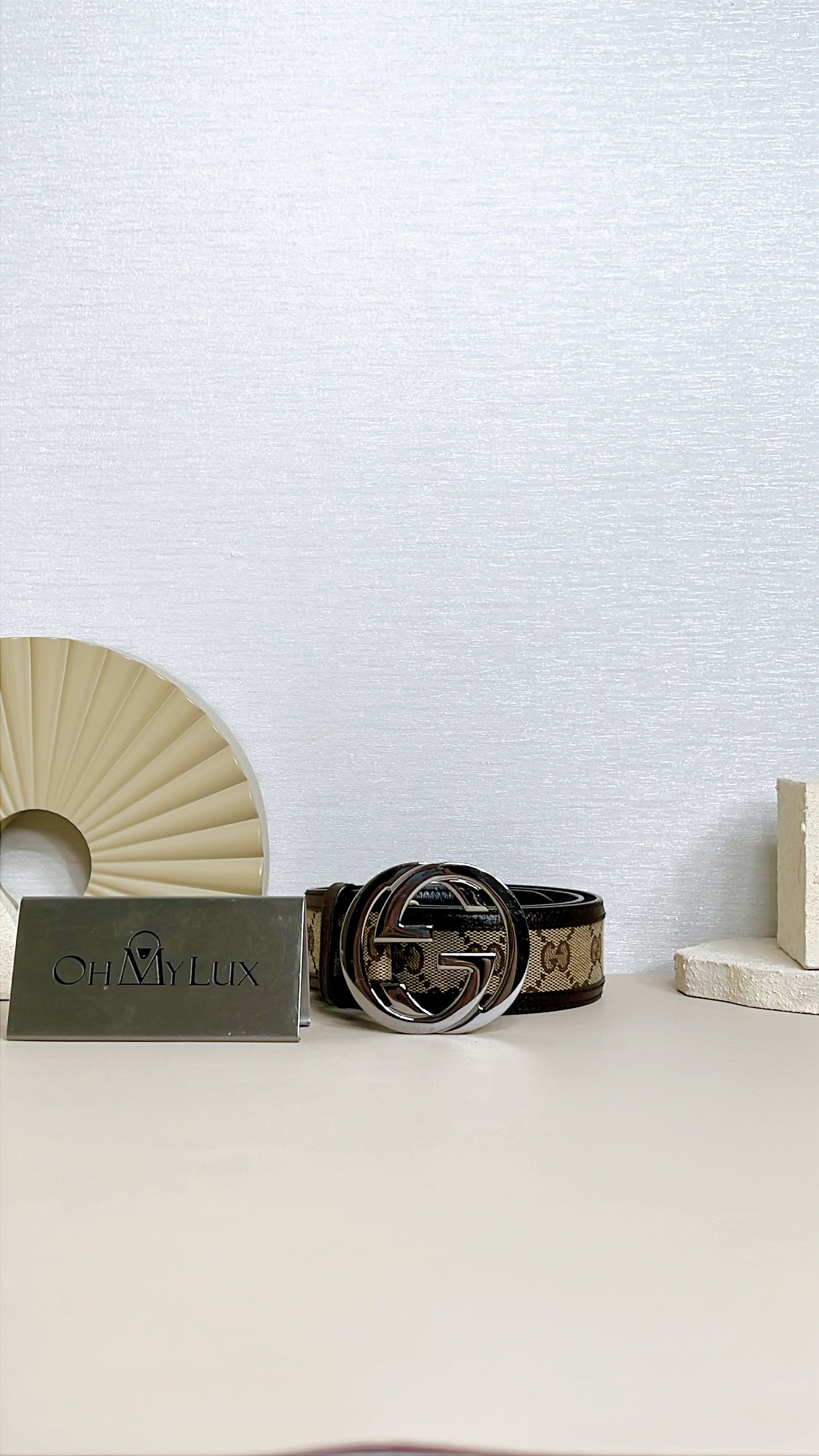 Gucci Brown Monogram Canvas Belt