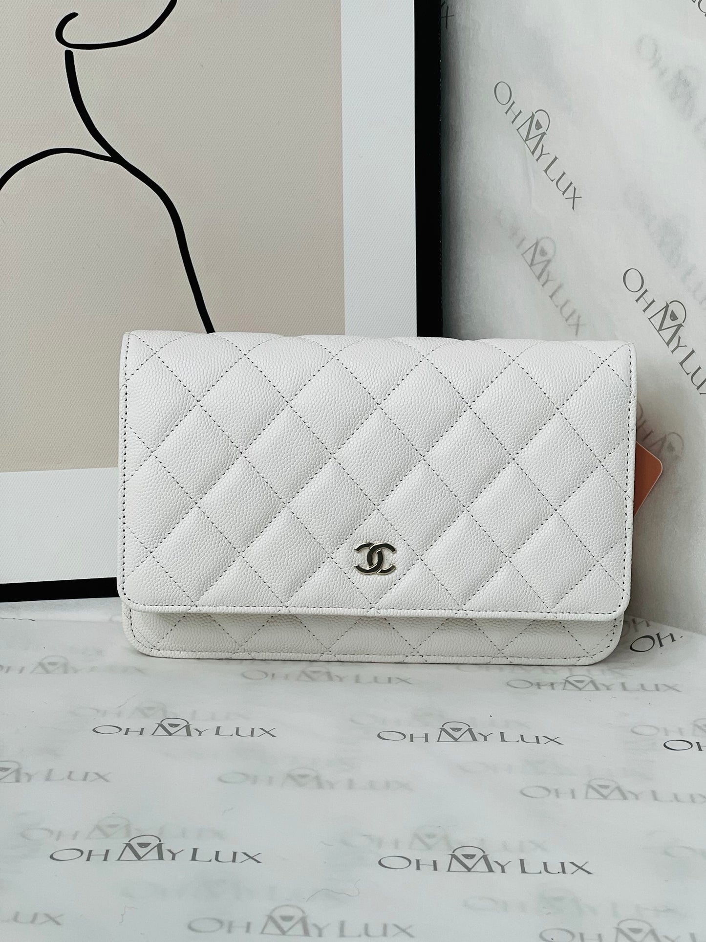 Chanel WOC in White LGHW