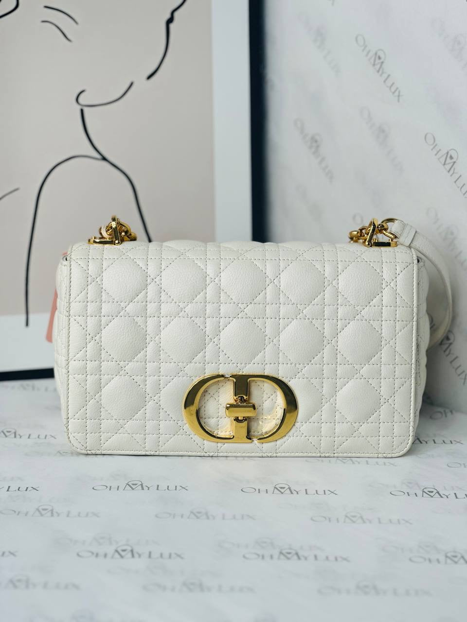 Dior Medium in Ivory Supple Cannage Calfskin