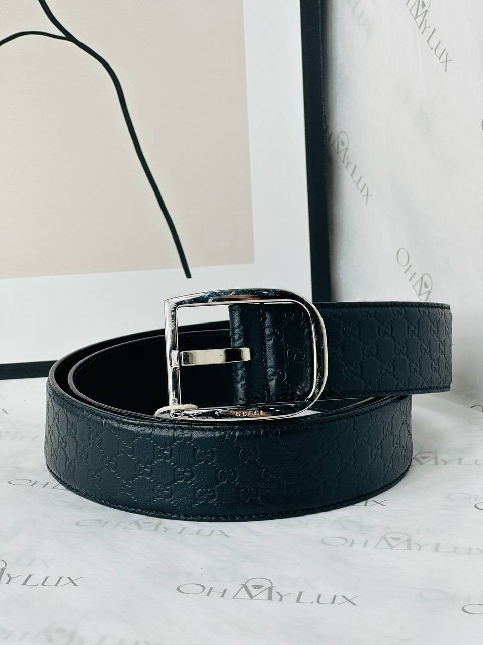 Gucci Supreme Leather Belt in Black SHW