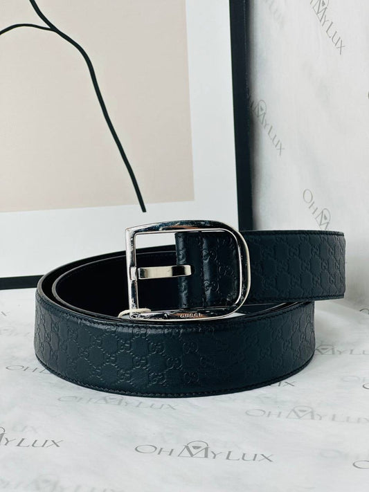 Gucci Supreme Leather Belt in Black SHW
