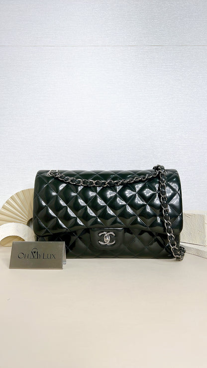 Chanel Jumbo Classic Patent in Black SHW