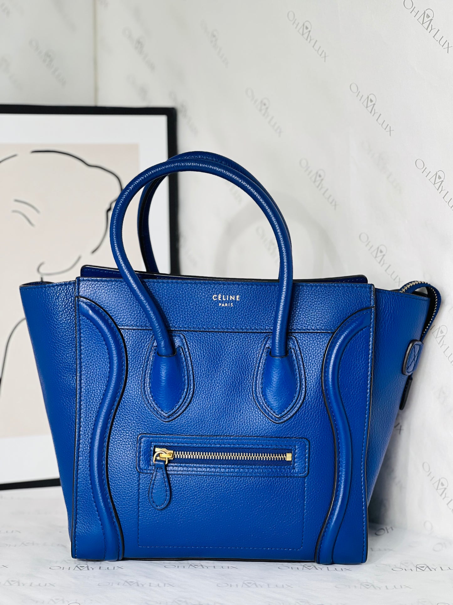 Celine Luggage Tote in Blue