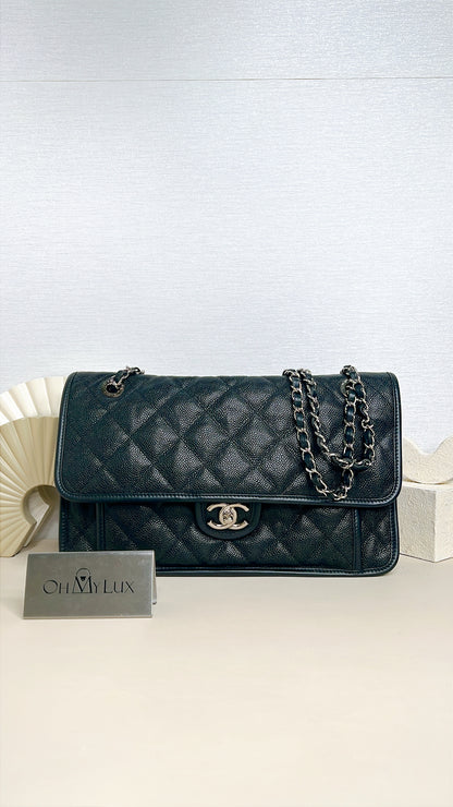 Chanel Quilted Medium French Reviera in Black SHW