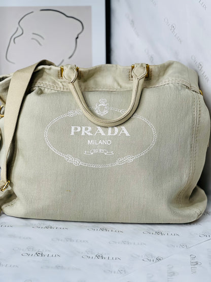 Prada Denim Canapa Tote