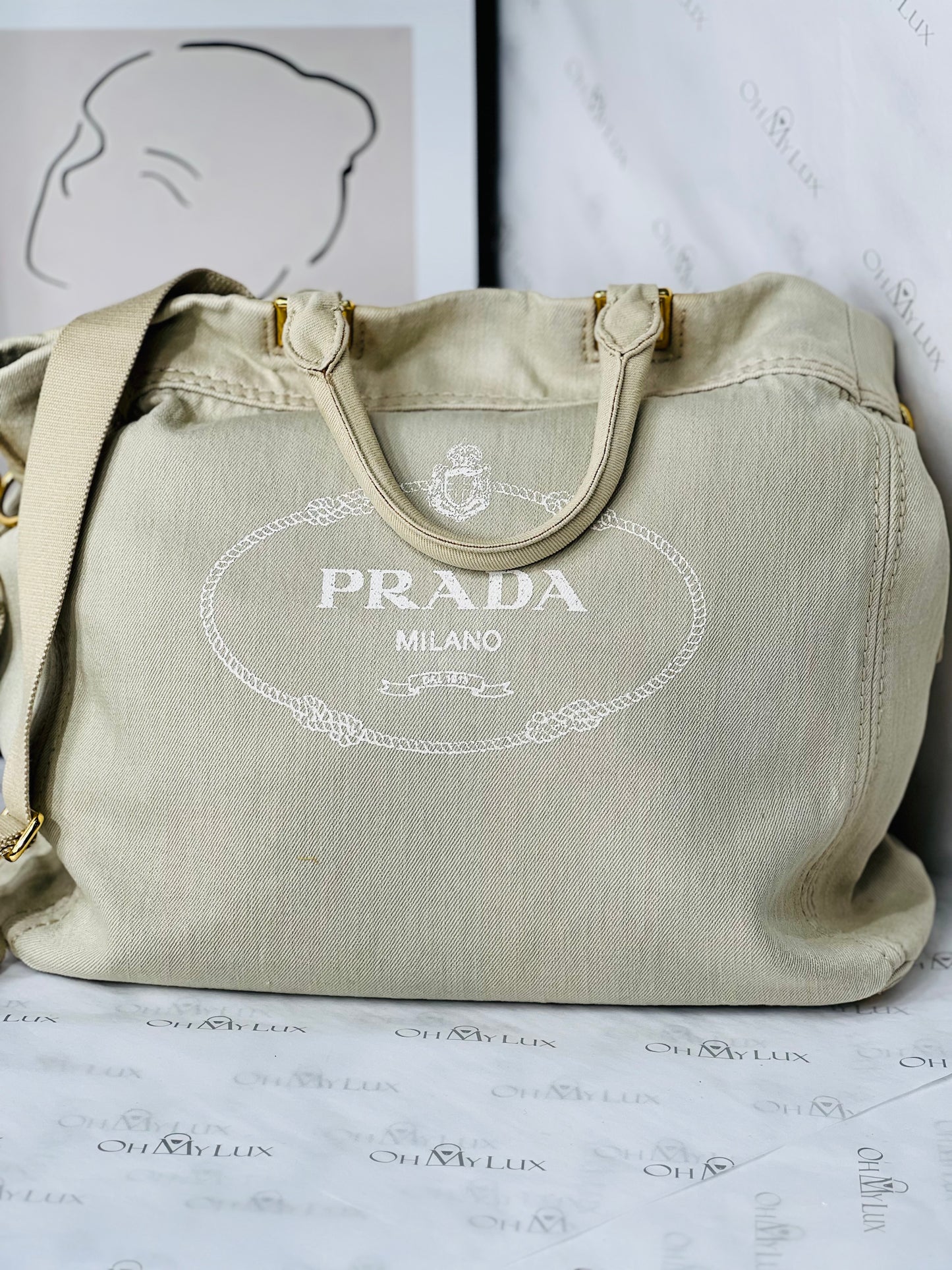 Prada Denim Canapa Tote