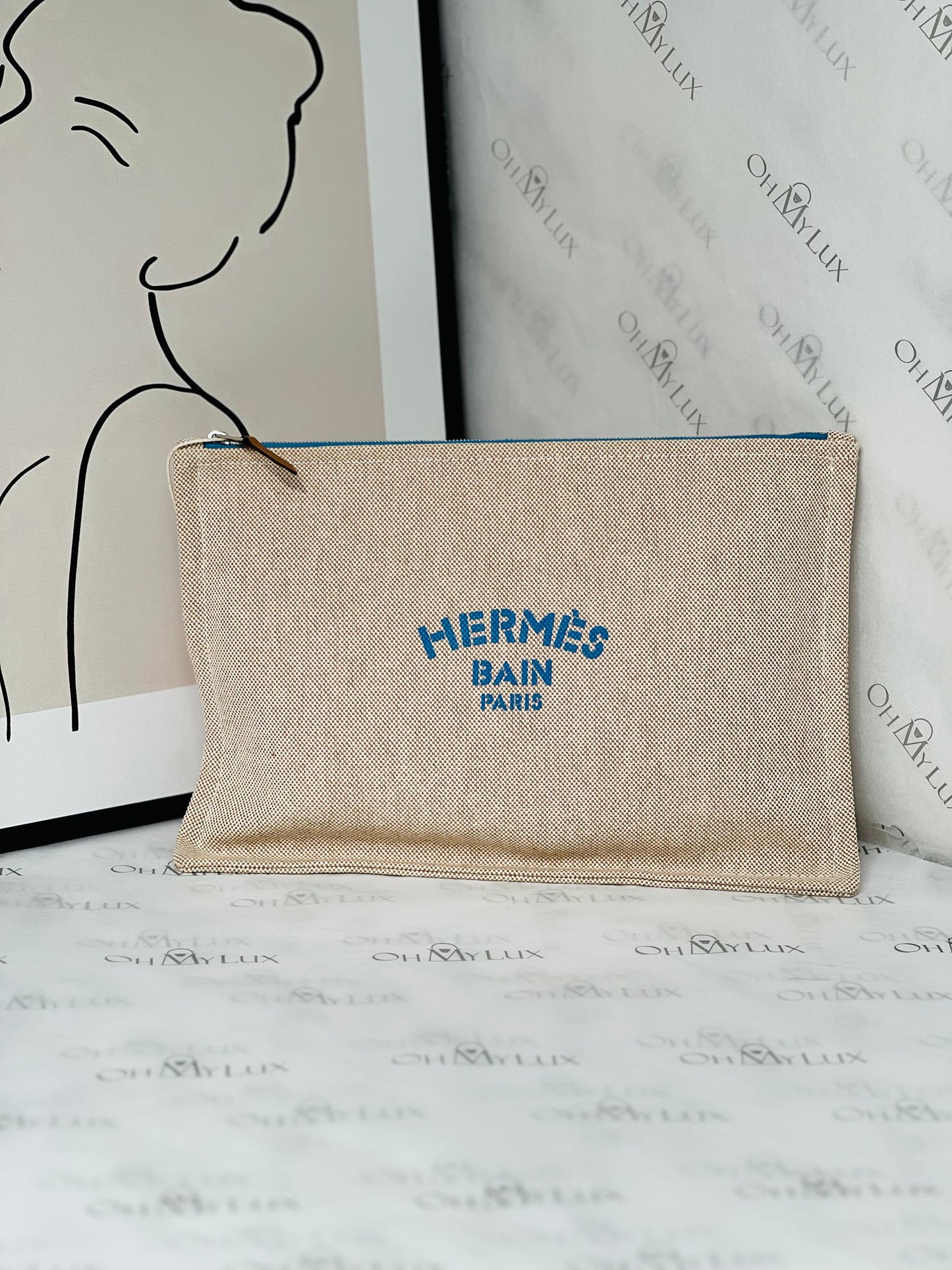 Hermes Bain Flat Yachting Pouch Case