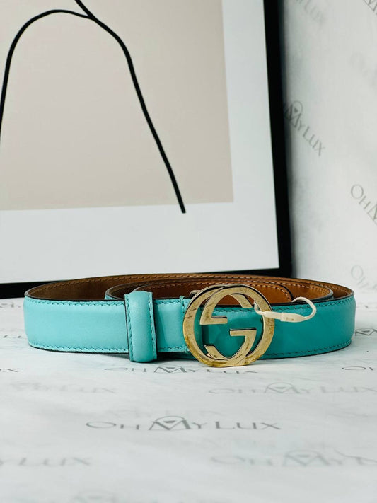 Gucci Interlocking Belt in Turquoise
